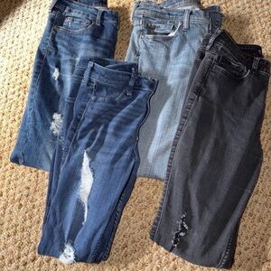 Women's Jeans. Hollister High Rise Skinny. Aeropostale. Wide Leg Low Rise.